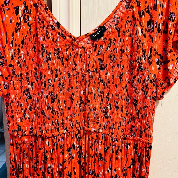 Torrid Orange Midi Skater Dress - Picture 5 of 6